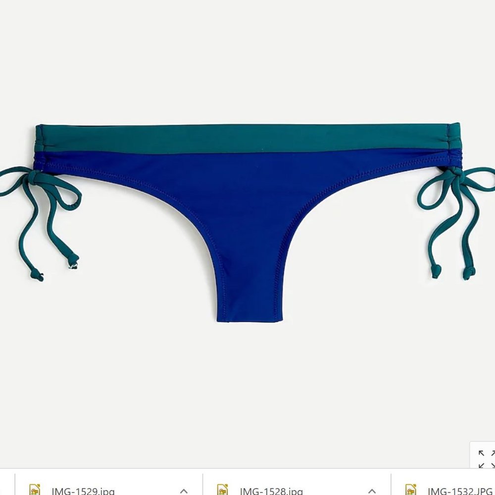 J Crew colorblock surf hipster indigo blue bikini bottom (S)